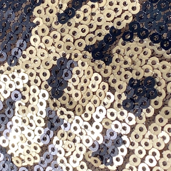 FASHION EXIT - vest tank: black sequins w gold sequin skulls, sheer rear - L - Picture 14 of 16